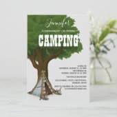 Invitation de fête d'anniversaire de camping moder (Debout devant)