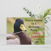 Invitation de fête d'anniversaire de canard (Debout devant)