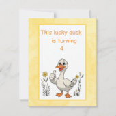 Invitation de fête d'anniversaire de Canard Chance (Devant)