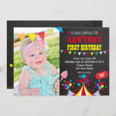 Invitation de fête d'anniversaire de carnaval de (Devant / Derrière)