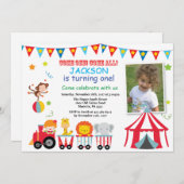 Invitation de fête d'anniversaire de carnaval de (Devant / Derrière)