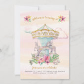 Invitation de fête d'anniversaire de carrousel (Devant)