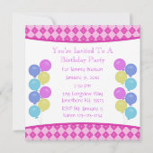 Invitation de fête d'anniversaire de carrousel (Dos)