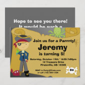 Invitation de fête d'anniversaire de carte de (Devant / Derrière)
