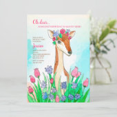 Invitation de fête d'anniversaire de cerfs communs (Debout devant)