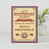 Invitation de fête d'anniversaire de chapiteau (Debout devant)