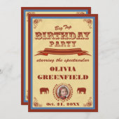 Invitation de fête d'anniversaire de chapiteau (Devant / Derrière)