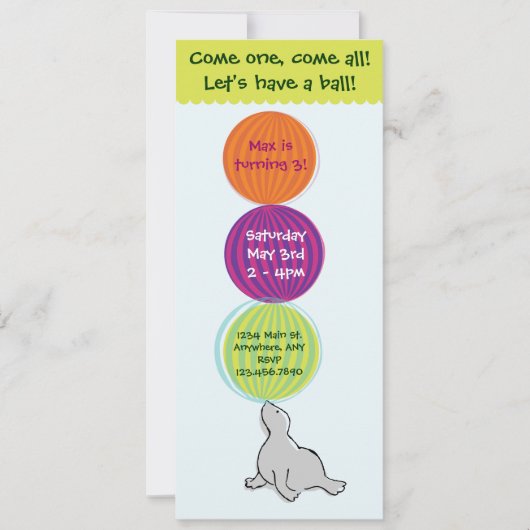 Invitation de fête d'anniversaire de chapiteau de (Devant)