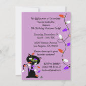 Invitation de fête d'anniversaire de chat noir per (Devant)