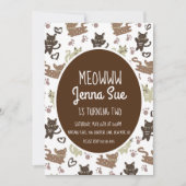 Invitation de fête d'anniversaire de chaton mignon (Devant)
