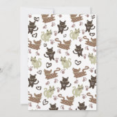 Invitation de fête d'anniversaire de chaton mignon (Dos)