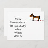 Invitation de fête d'anniversaire de cheval (Devant / Derrière)