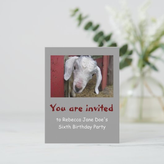 Invitation de fête d'anniversaire de chèvre de (Debout devant)