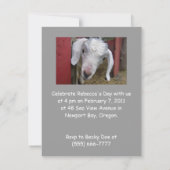 Invitation de fête d'anniversaire de chèvre de (Dos)