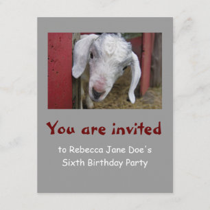 Invitation de fête d'anniversaire de chèvre de