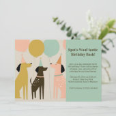 Invitation de fête d'anniversaire de chien (Debout devant)