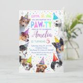 Invitation de fête d'anniversaire de chien (Debout devant)
