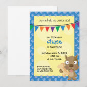 Invitation de fête d'anniversaire de chiot de (Devant / Derrière)