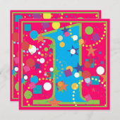 Invitation de fête d'anniversaire de cirque de (Devant / Derrière)