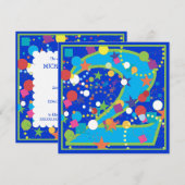 Invitation de fête d'anniversaire de cirque de (Devant / Derrière)