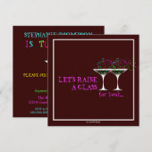 Invitation de fête d'anniversaire de cocktail de (Devant / Derrière)