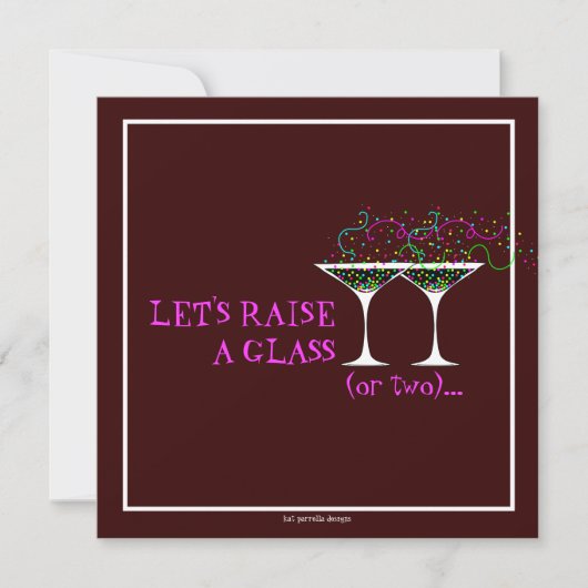 Invitation de fête d'anniversaire de cocktail de (Devant)