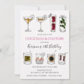Invitation de fête d'anniversaire de cocktail de m (Devant)