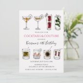 Invitation de fête d'anniversaire de cocktail de m (Debout devant)