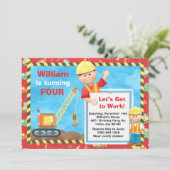 Invitation de fête d'anniversaire de construction (Debout devant)