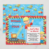 Invitation de fête d'anniversaire de construction (Devant / Derrière)