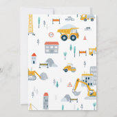 Invitation de fête d'anniversaire de construction (Dos)