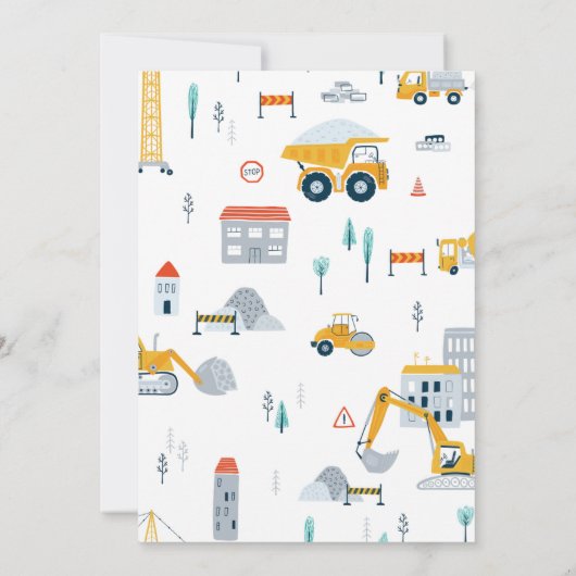 Invitation de fête d'anniversaire de construction (Dos)