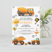 Invitation de fête d'anniversaire de construction (Debout devant)