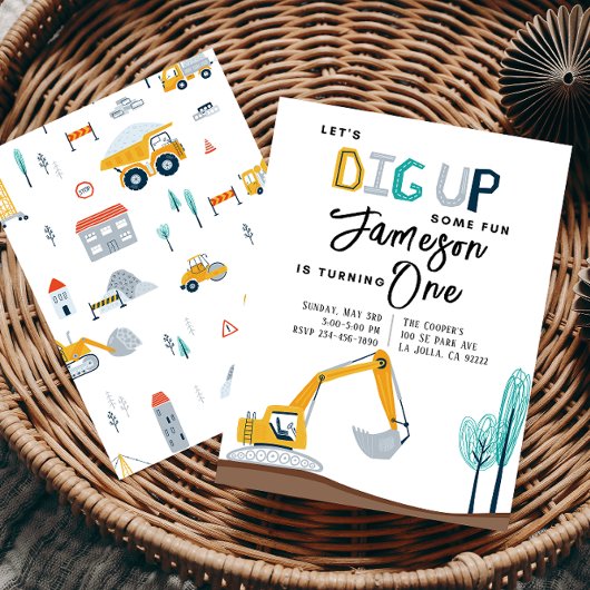 Invitation de fête d'anniversaire de construction