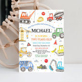 Invitation de fête d'anniversaire de construction