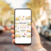 Invitation de fête d'anniversaire de construction