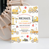 Invitation de fête d'anniversaire de construction