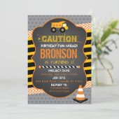 Invitation de fête d'anniversaire de construction (Debout devant)