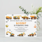 Invitation de fête d'anniversaire de construction (Debout devant)