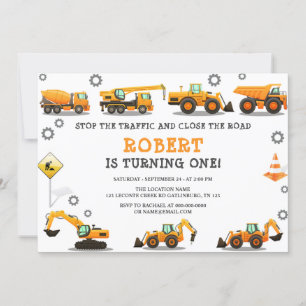 Invitation de fête d'anniversaire de construction