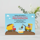 Invitation de fête d'anniversaire de construction (Debout devant)