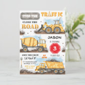 Invitation de fête d'anniversaire de construction (Debout devant)