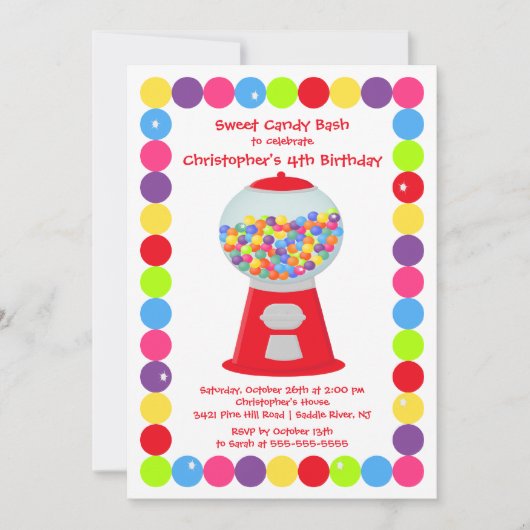 Invitation de fête d'anniversaire de coup de (Devant)