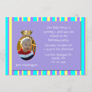 Invitation de fête d'anniversaire de couronne de