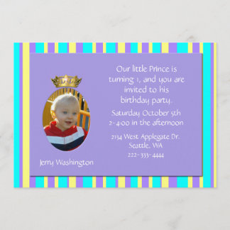 Invitation de fête d'anniversaire de couronne de