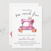 Invitation de fête d'anniversaire de couture (Devant / Derrière)