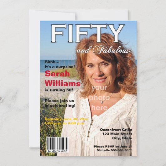 Invitation de fête d'anniversaire de couverture de (Devant)