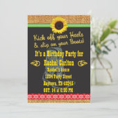 Invitation de fête d'anniversaire de cow-girl (Debout devant)