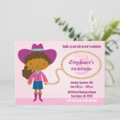 Invitation de fête d'anniversaire de cow-girl de (Debout devant)