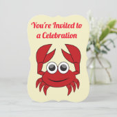 Invitation de fête d'anniversaire de crabe Célébra (Debout devant)